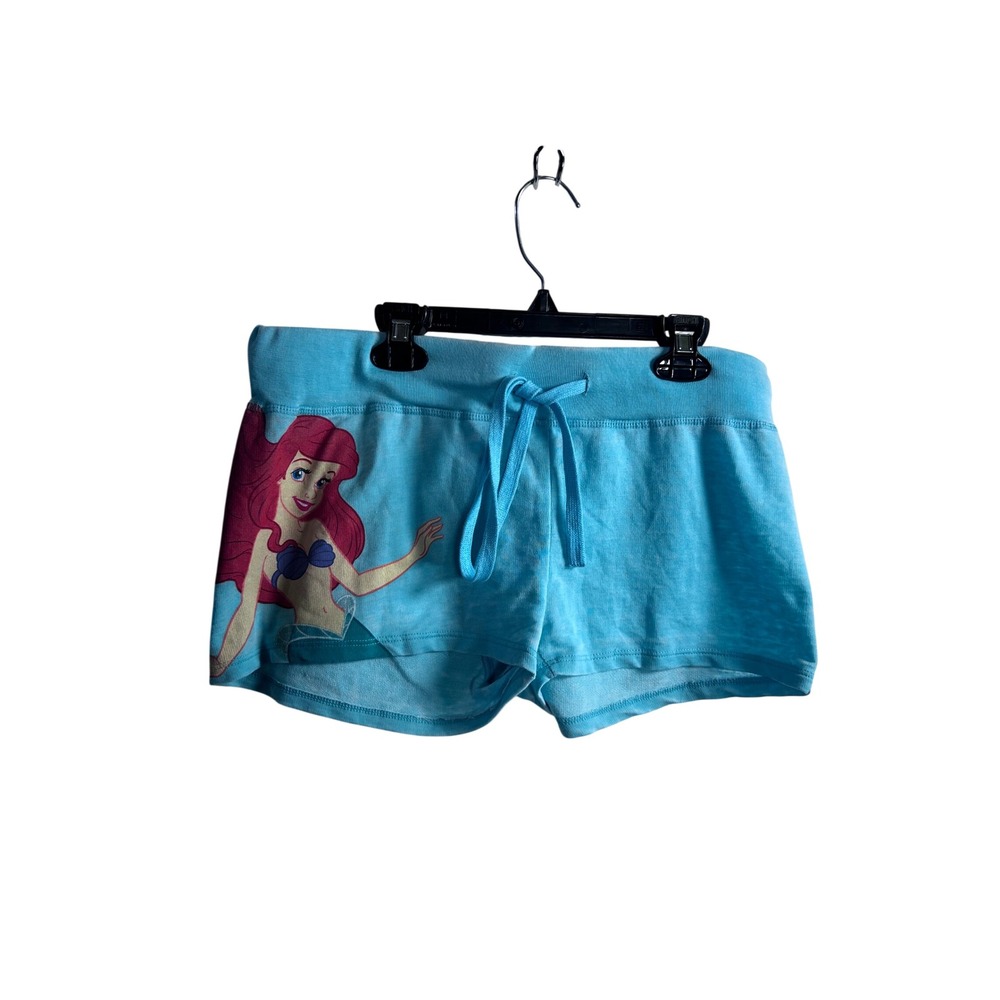 Disney Ariel The Little Mermaid Shorts Size M Blue Graphic Lounge Women